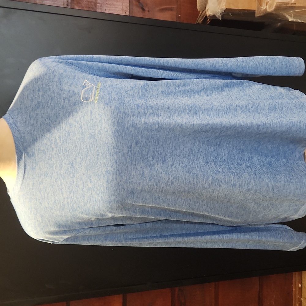 Vineyard Vines Heathered Light Blue Long Sleeve Tee